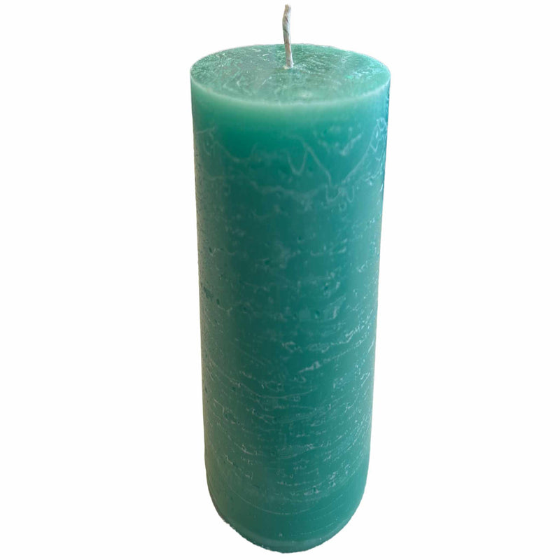 Turquoise Pillar Candle – Wild Mint or Unscented