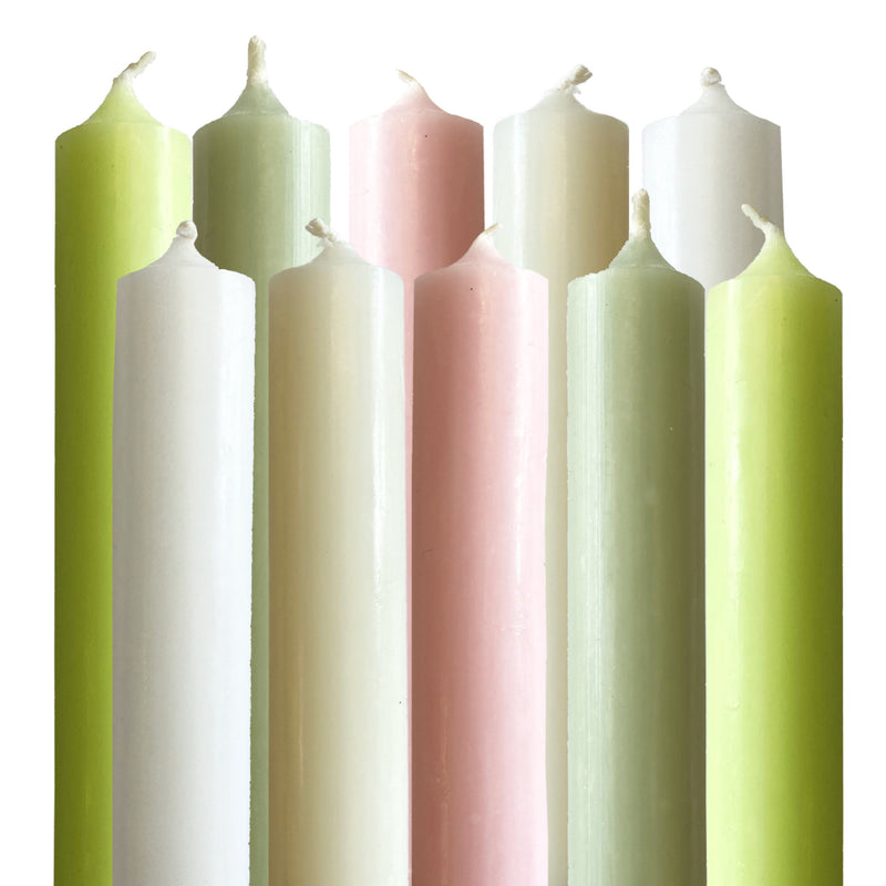 Tall Dinner Candles - Wedding Mix (Set of 10)