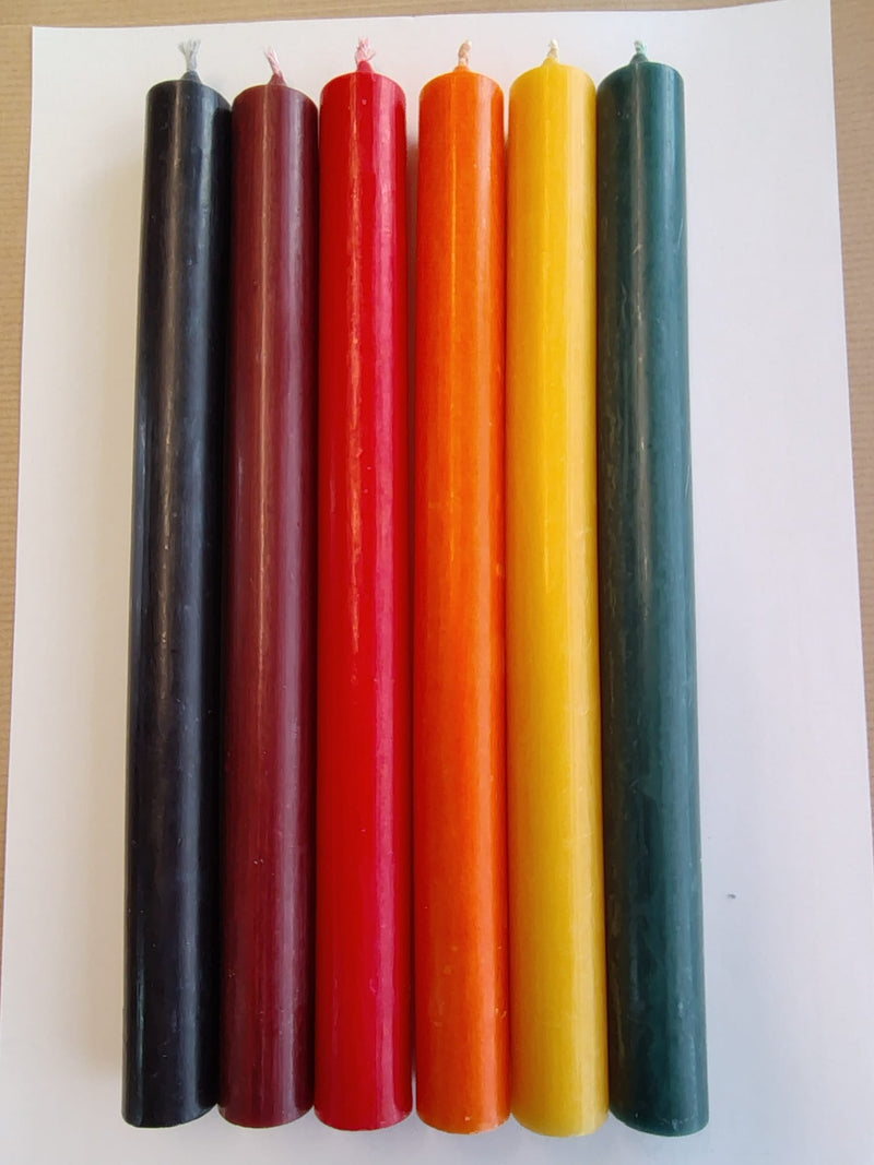 Art Illuminated Safari – Set of 6 Black, Red & Orange Dinner Candles