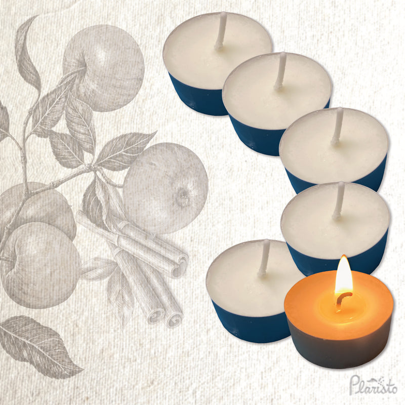 Apple and Cinnamon Handmade Scented Tealights - Pack of 6