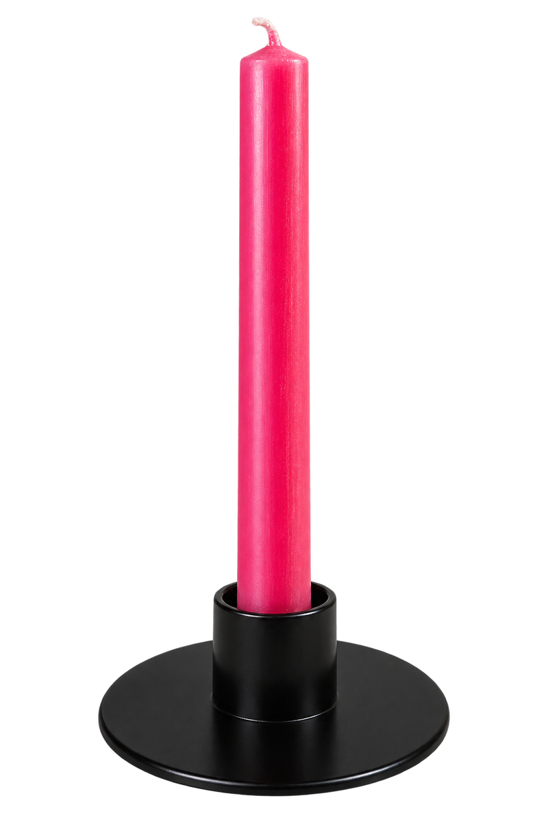 Low Black Metal Dinner Candle Holder – 70mm