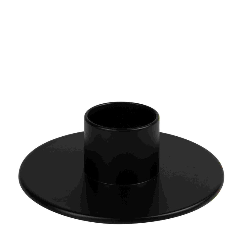 Low Black Metal Dinner Candle Holder – 70mm