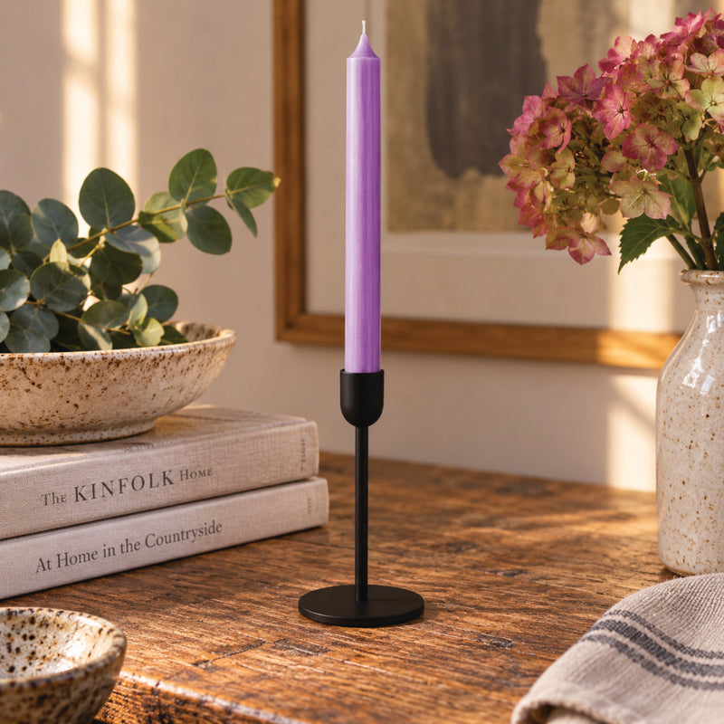 Black Metal Dinner Candle Holder – 154mm