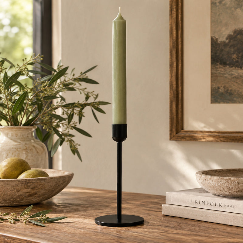 Black Metal Dinner Candle Holder – Tall 220mm