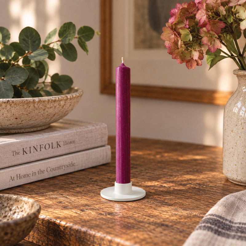 Small White Metal Candle Holder for Ø13mm Candles – 50mm