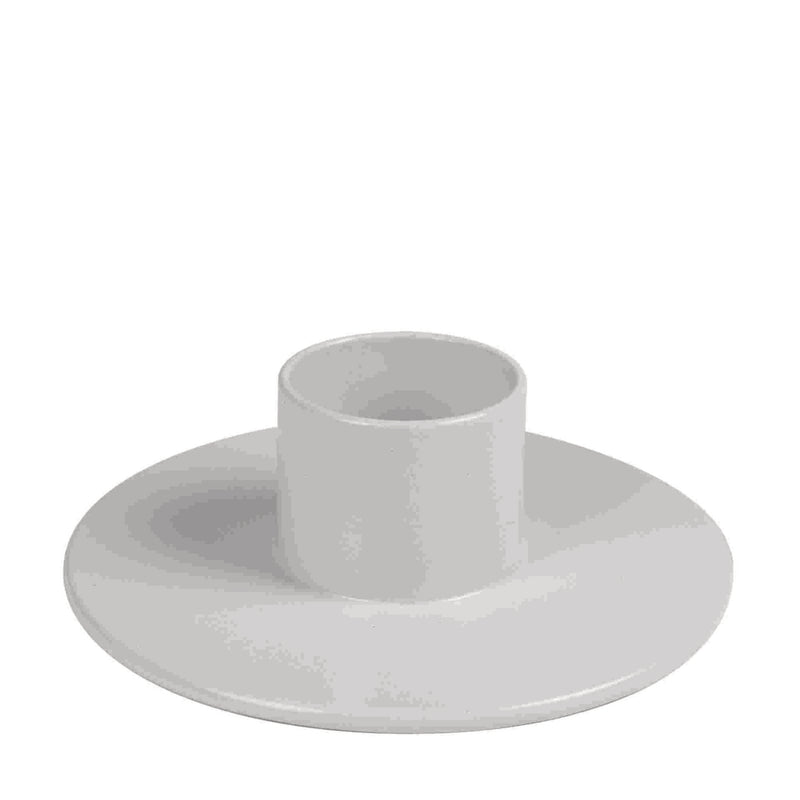 Low White Metal Dinner Candle Holder – 70mm