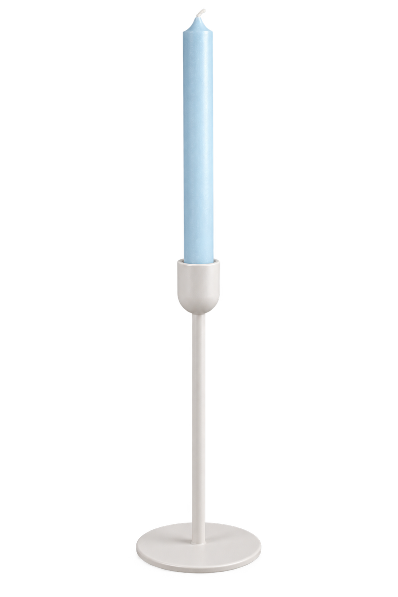 White Metal Dinner Candle Holder – Tall 220mm