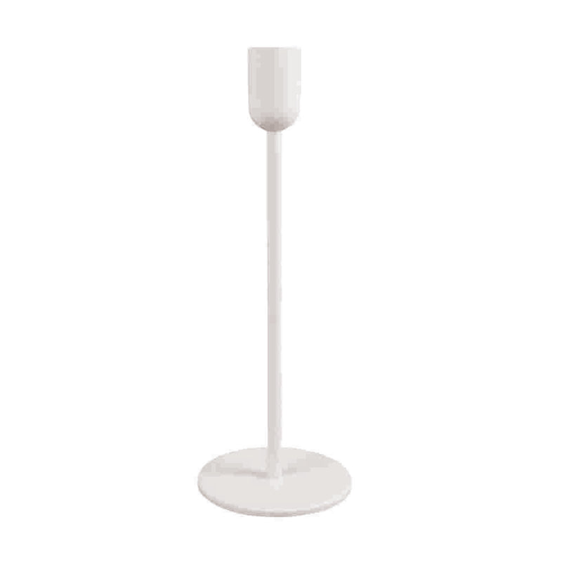 White Metal Dinner Candle Holder – Tall 220mm