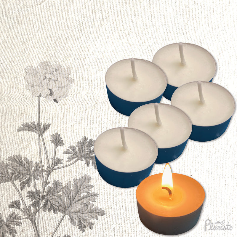 Rose Geranium Handmade Scented Tealights - Pack of 6