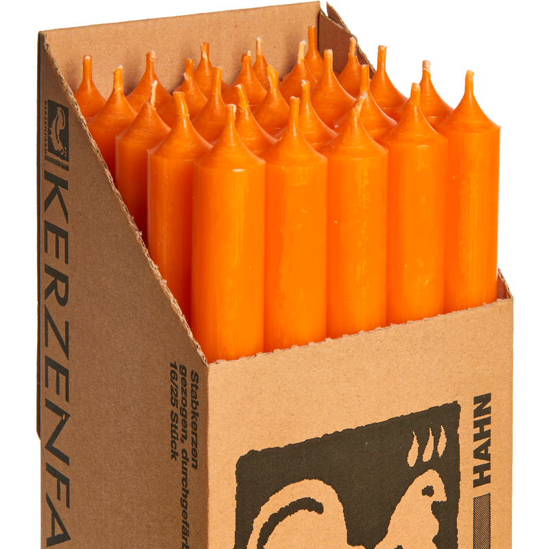 Tall Dinner Candles – Orange (Drip-Free, 11.5h)
