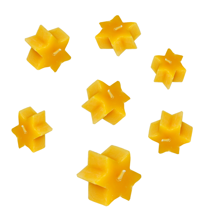 Beeswax Star Candles, small