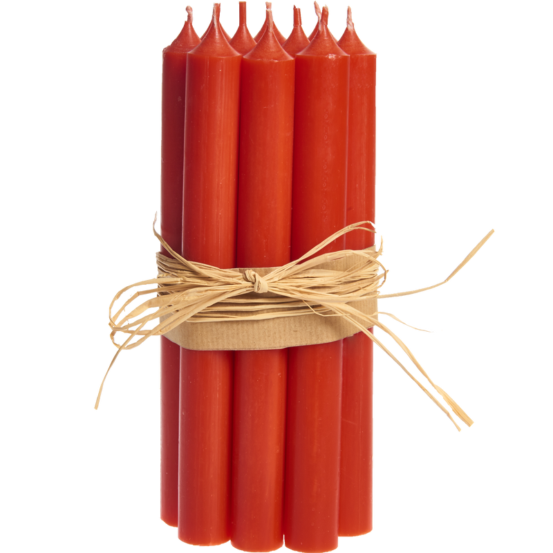 Tall Dinner Candles – Red (Drip-Free, 11.5h)