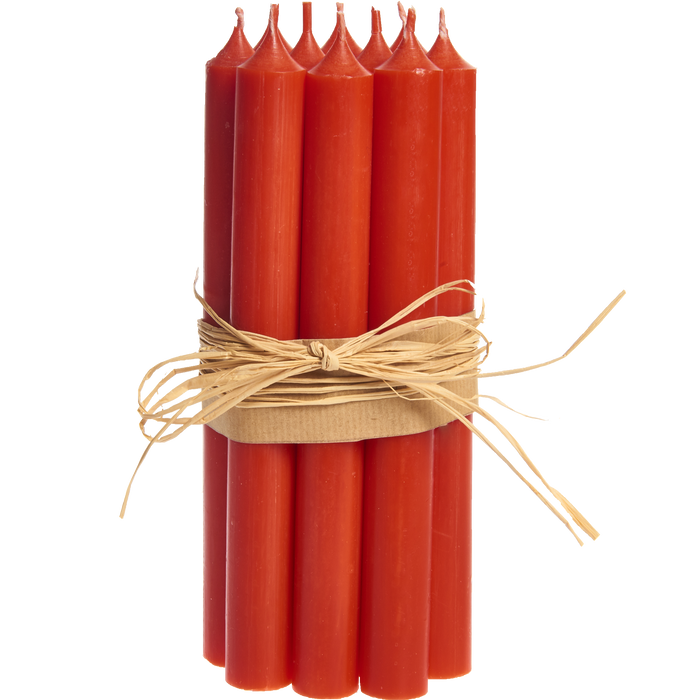 Vermillion Red, Tall Dinner Candles