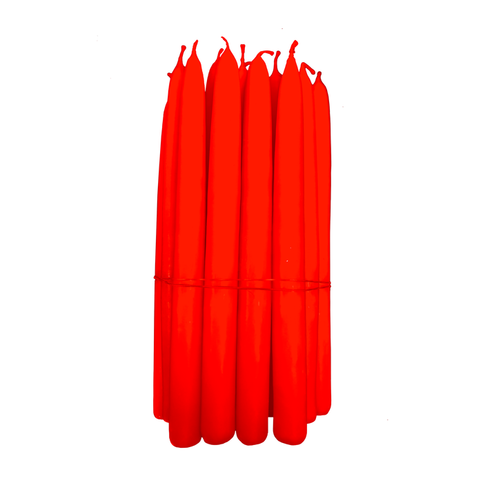 Vermillion-Red, Tapered Handmade Dinner Candles