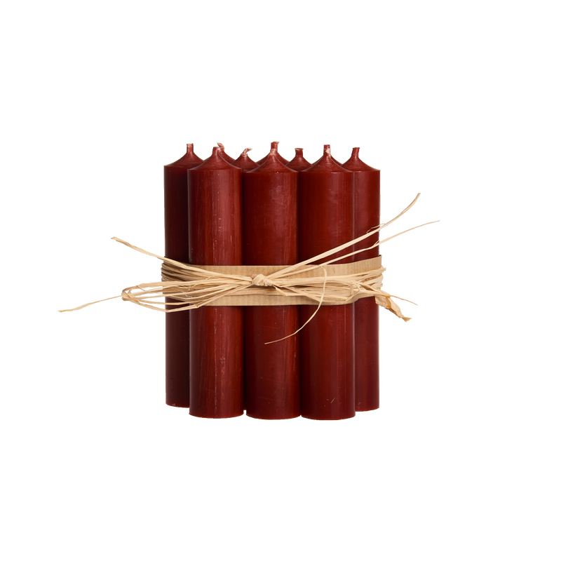 Dark Red, Short Dinner Candles