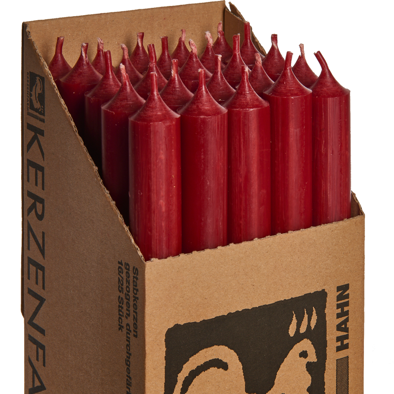 Tall Dinner Candles – Dark Red (Drip-Free, 11.5h)