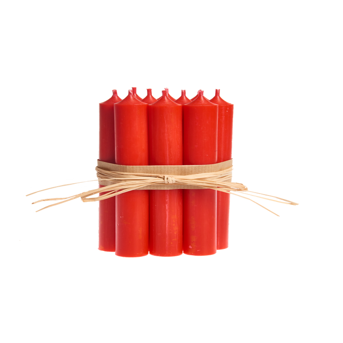 Crimson Red, Short Dinner Candles