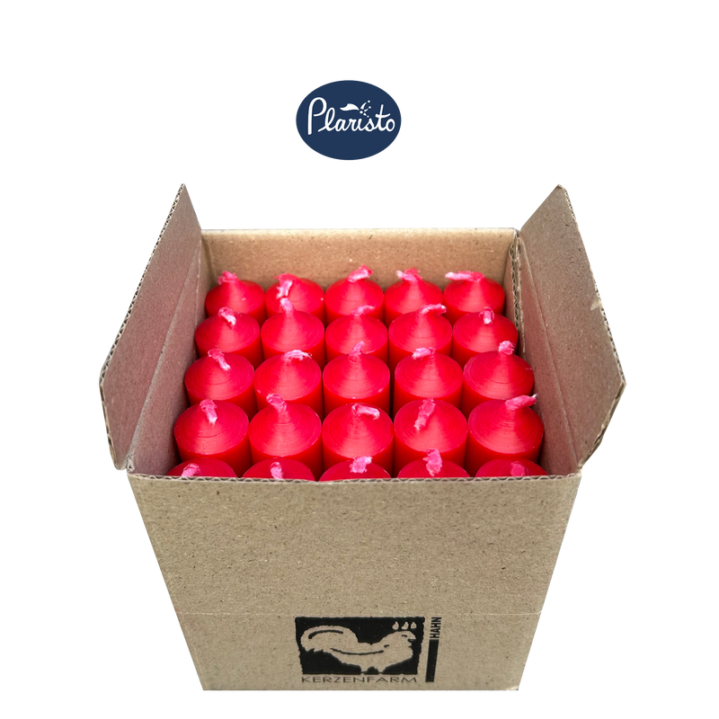 Crimson Red, Short Dinner Candles