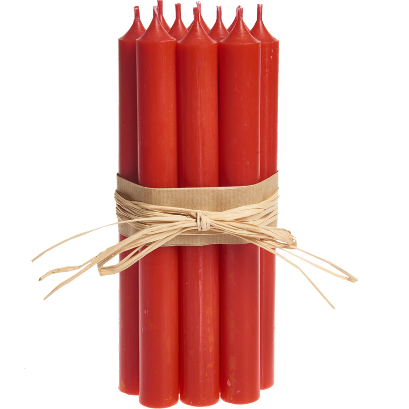 Tall Dinner Candles – Christmas Red(Drip-Free, 11.5h)