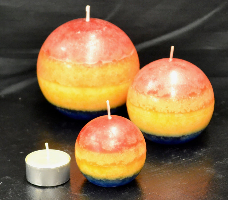 Rainbow Ball Candle, 60 x 60mm