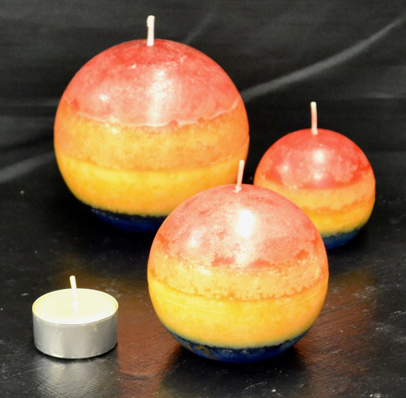 Rainbow Ball Candle, 80 x 80mm