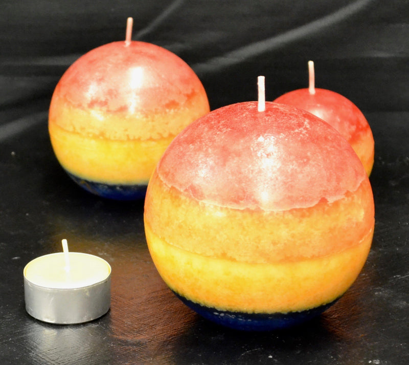 Rainbow Ball Candle, 100 x 100mm