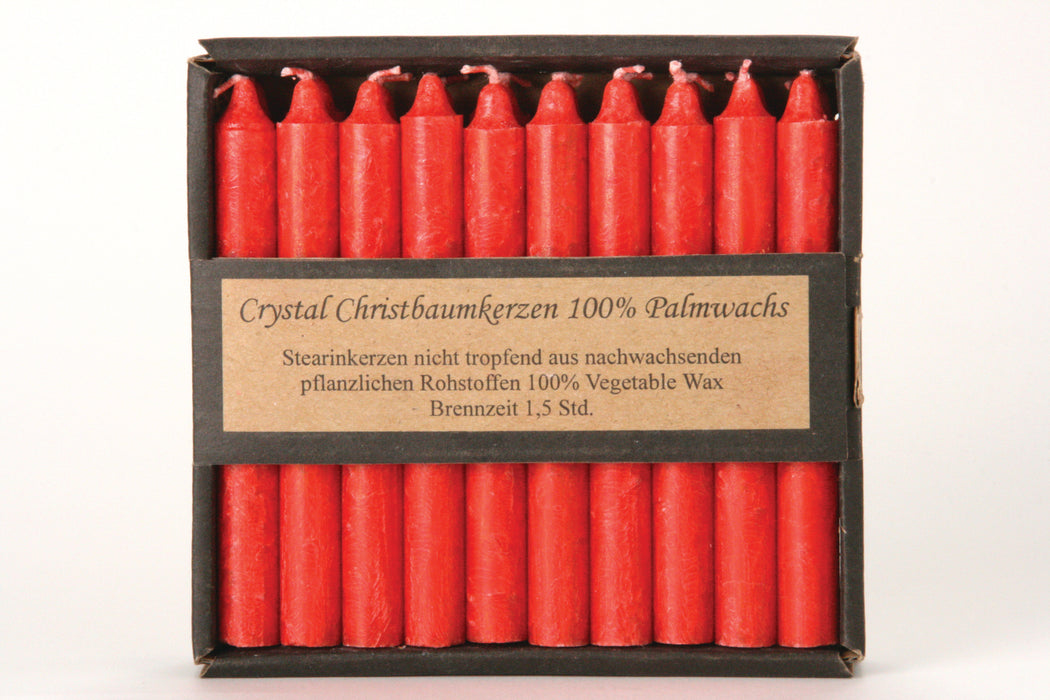 Pack of 20 “Christmas Tree Candles” (Red), 10 x 1.3 cm