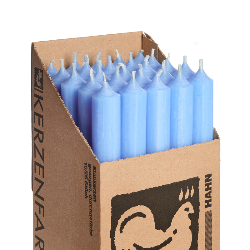 14 Light Blue, Regular Dinner Candles