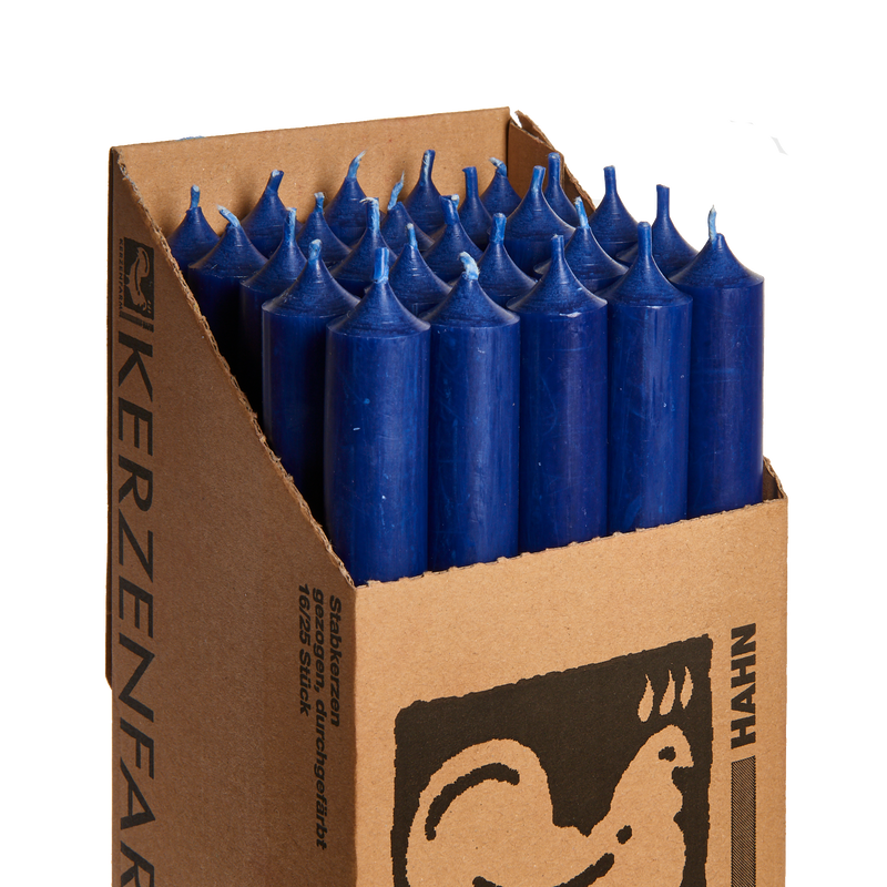 16 Dark Blue, Regular Dinner Candles
