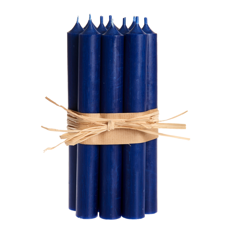 16 Dark Blue, Regular Dinner Candles