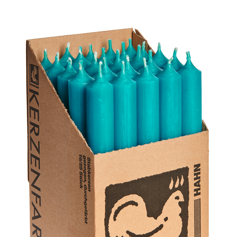 18 Turquoise, Regular Dinner Candles