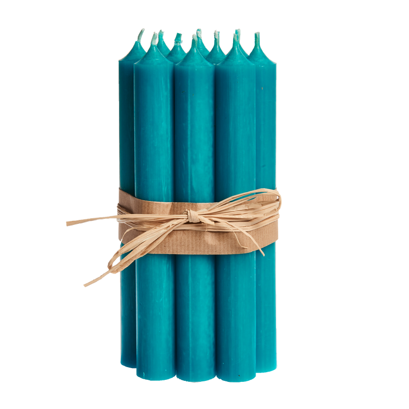 18 Turquoise, Regular Dinner Candles