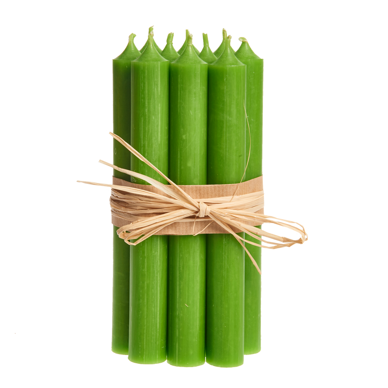 20 Green, Regular Dinner Candles