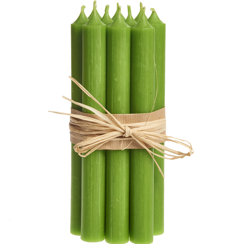 20-Green, Tall Dinner Candles