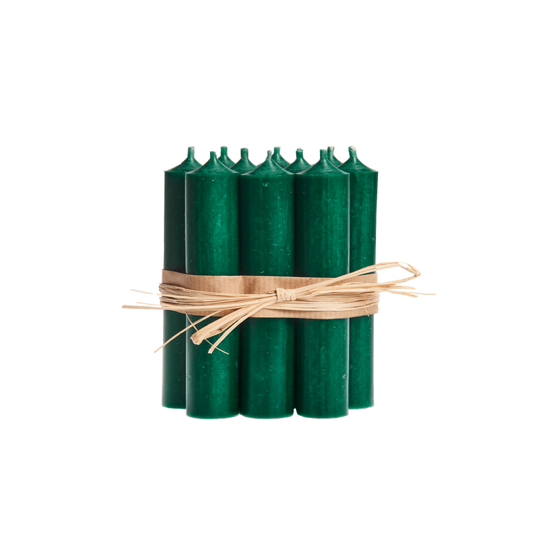 Dark Green, Short Dinner Candles