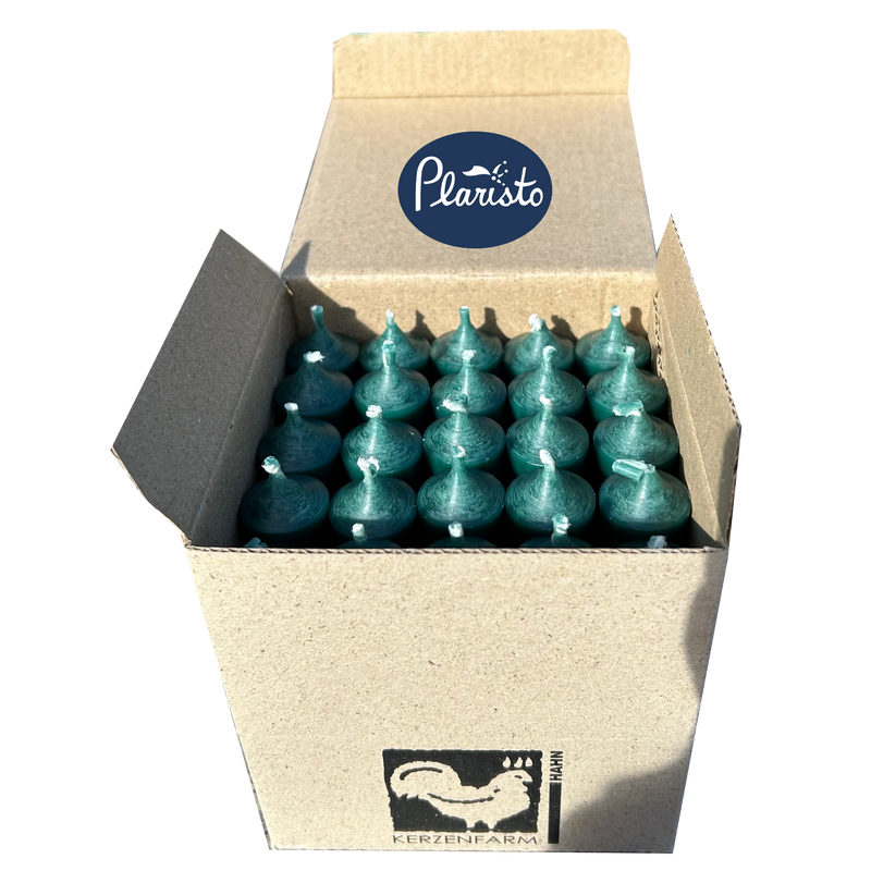 Dark Green, Short Dinner Candles