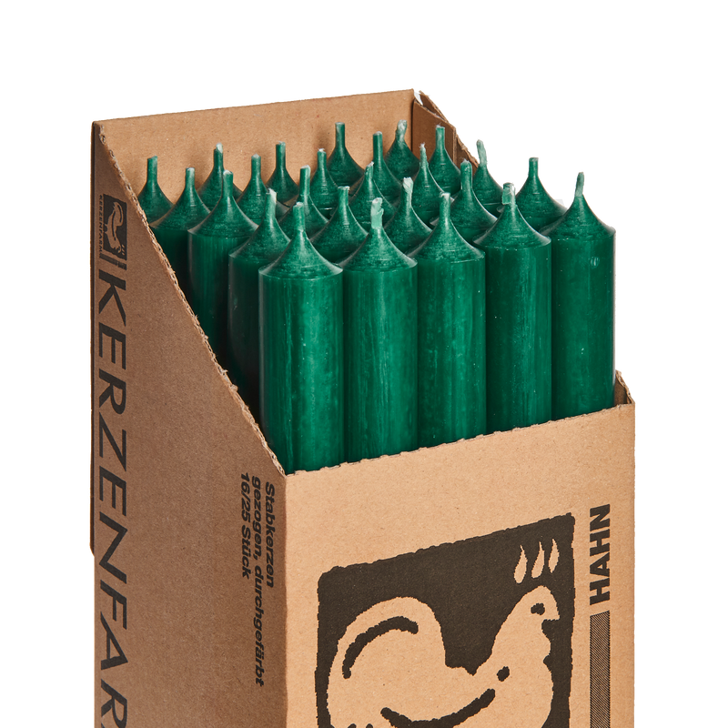 21 Dark Green, Regular Dinner Candles