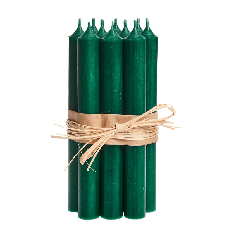 21 Dark Green, Regular Dinner Candles