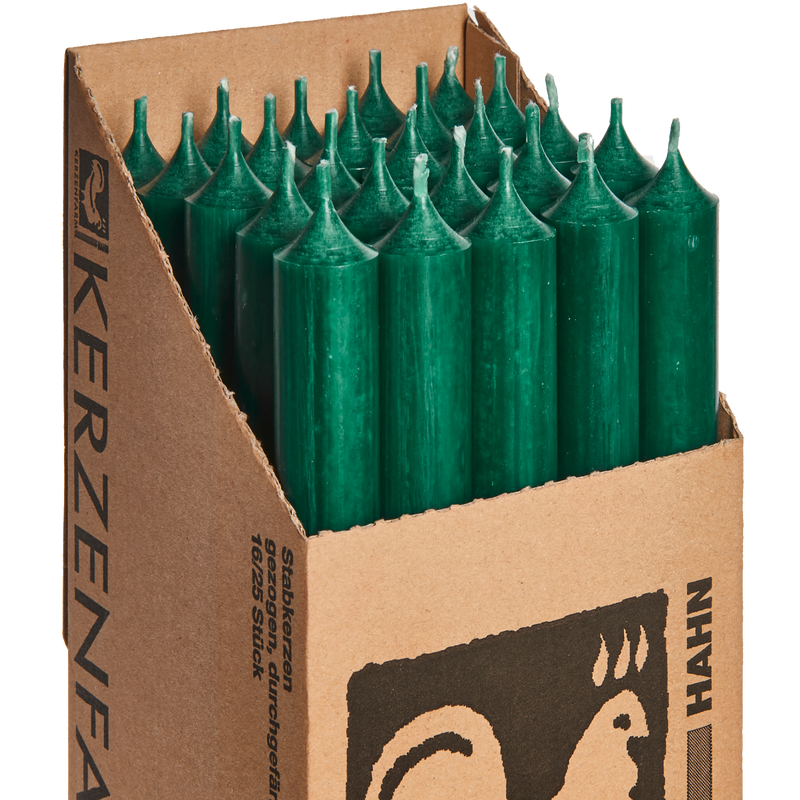 Tall Dinner Candles – Dark Green (Drip-Free, 11.5h)