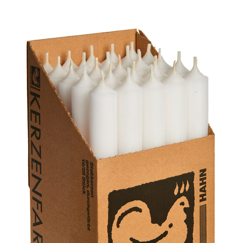 25 White, Regular Dinner Candles