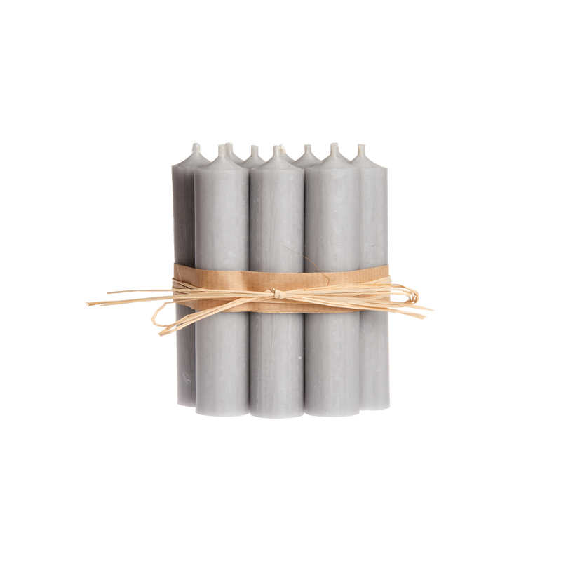 Grey, Short Dinner Candles