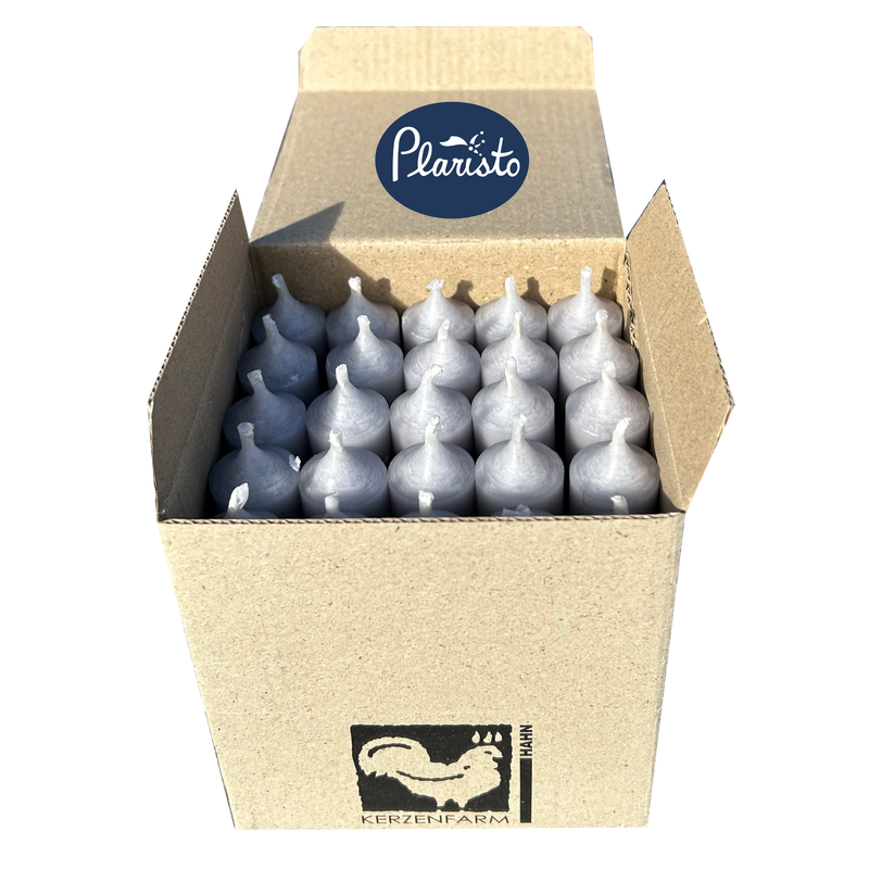 Grey, Short Dinner Candles