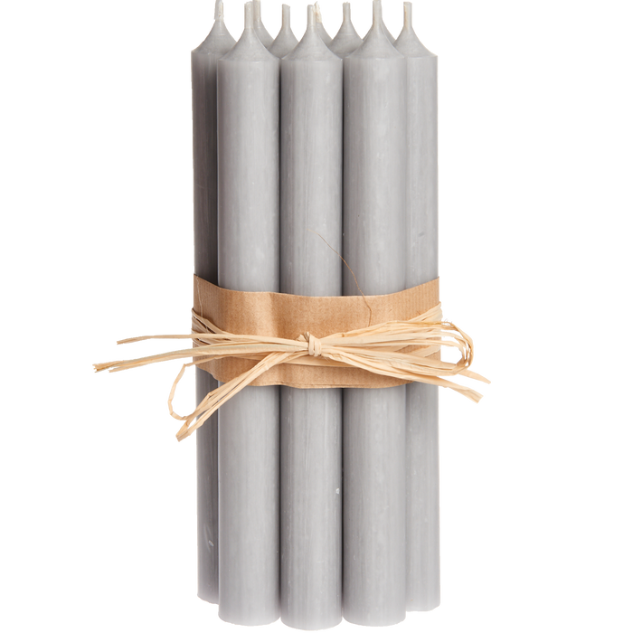 Grey , Tall Dinner Candles