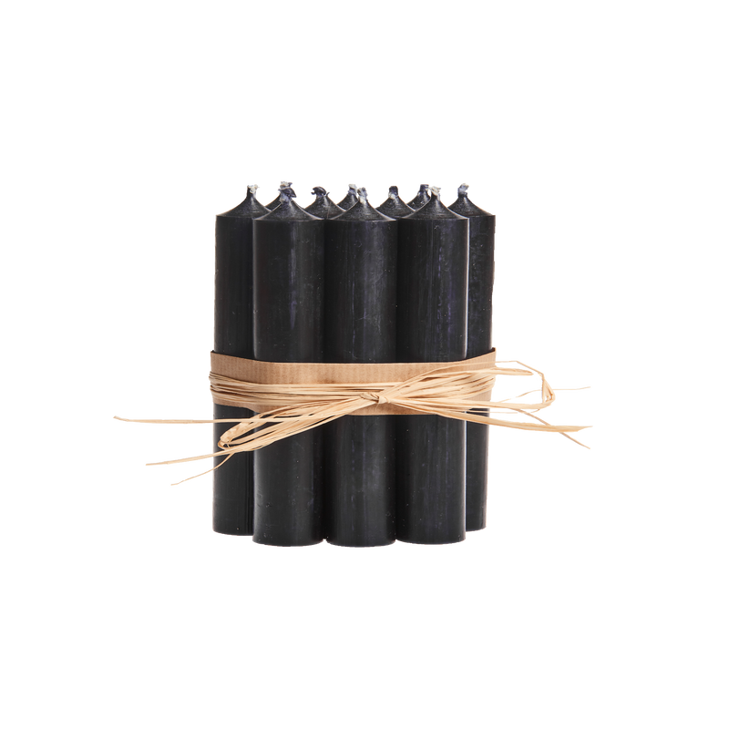 Black, Short Dinner Candles