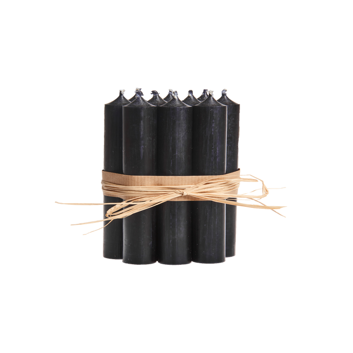 Black, Short Dinner Candles