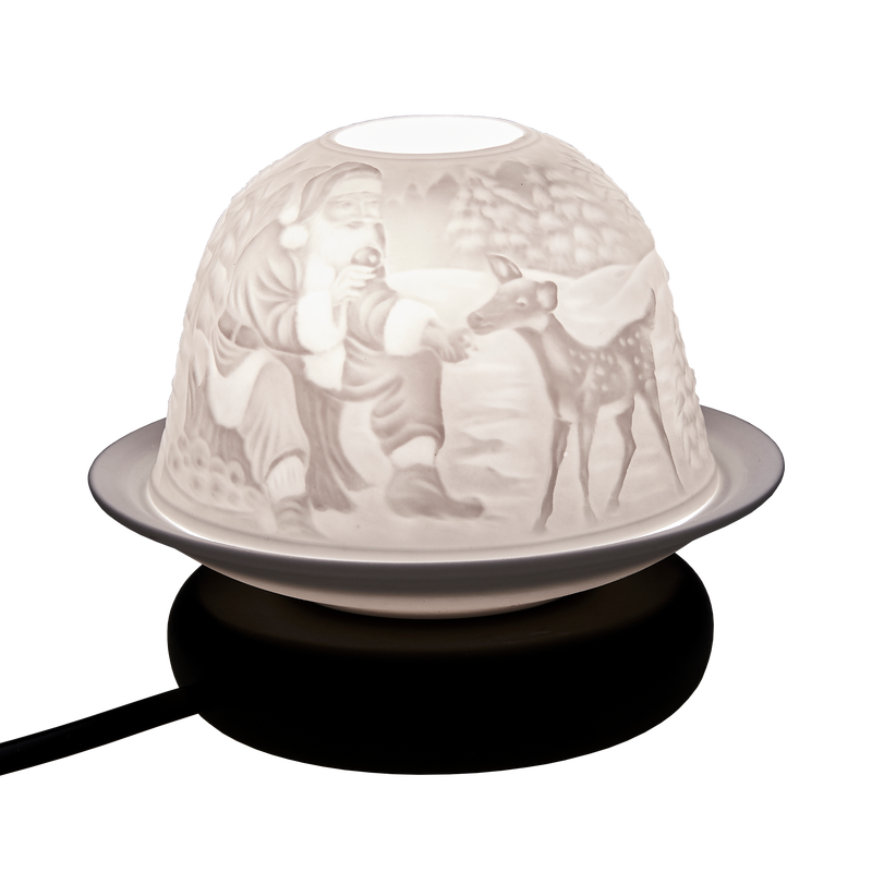 Father Christmas feeding a Fawn