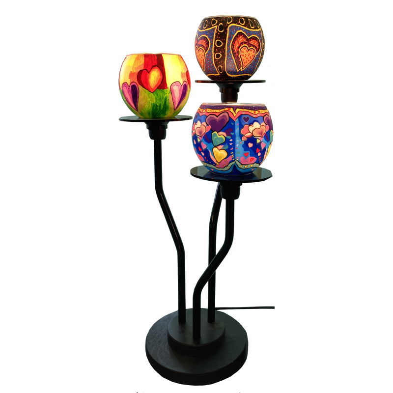 Glowing Glass Lamp for three shades
