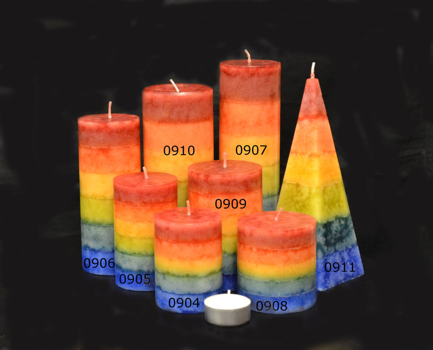 Rainbow Pillar Candle, 130 x 54mm