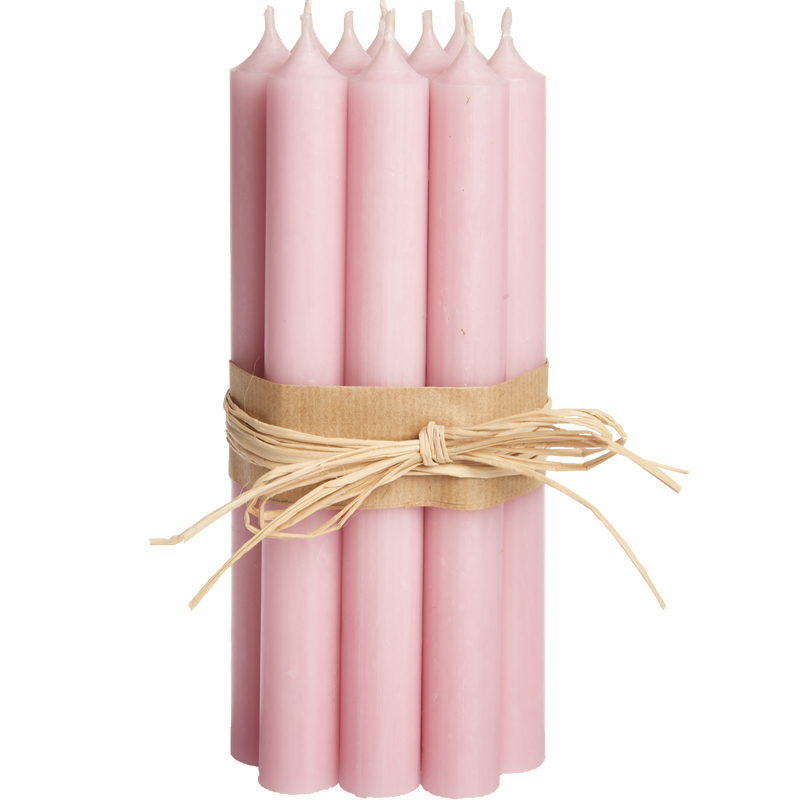 P09-Pastel Rose, Tall Dinner Candles