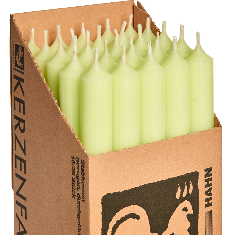 P20-Pastel Green, Tall Dinner Candles